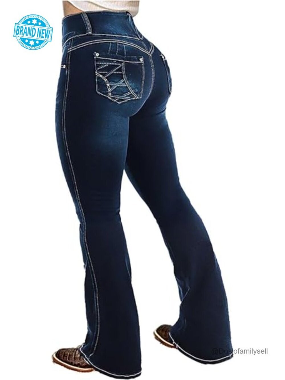 Low Rise Stretch Bootcut Jeans with Butt Lifting